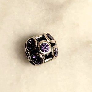 Pandora SS and Purple CZ Charm